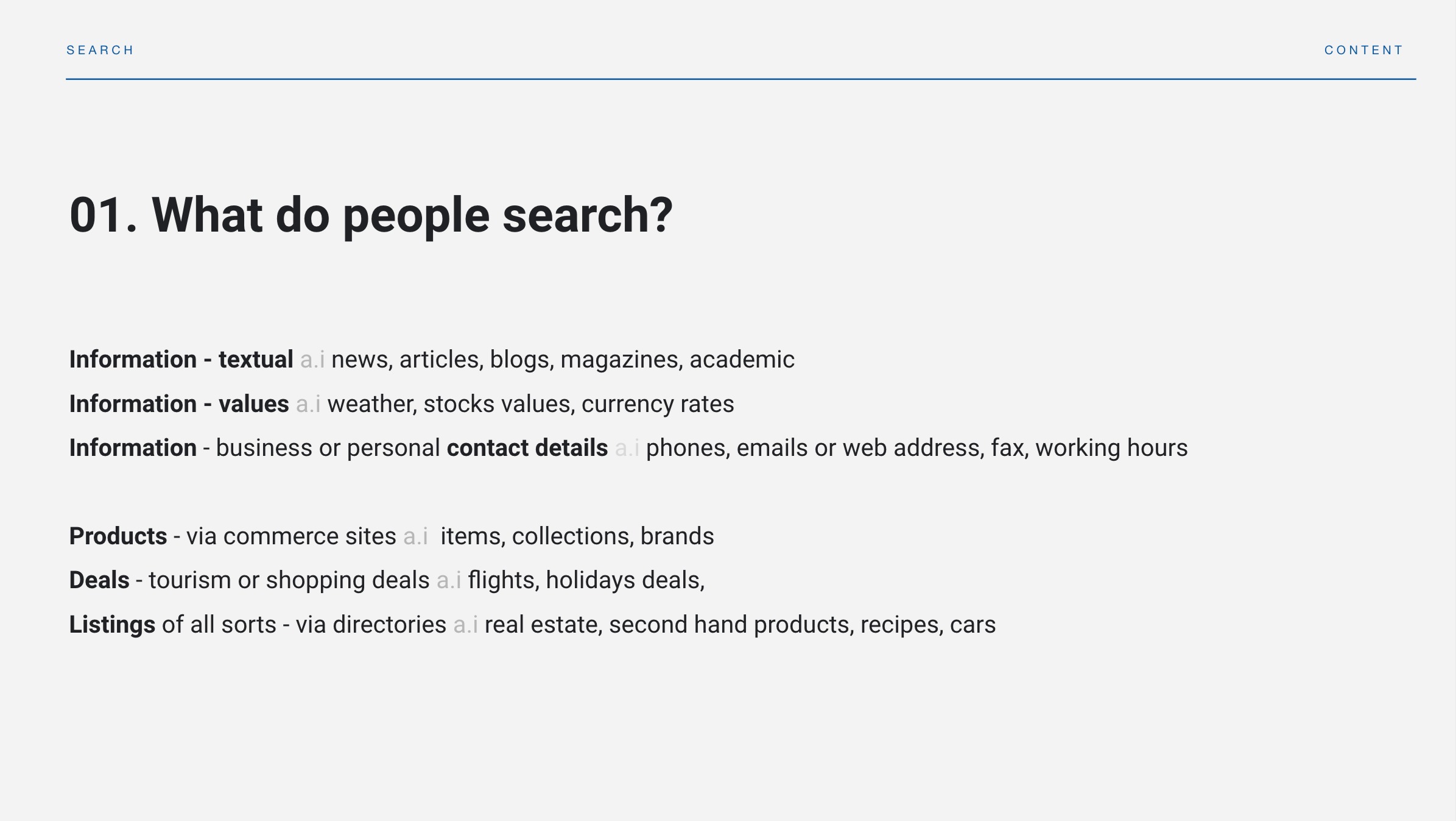 Summary and conclusions of market research